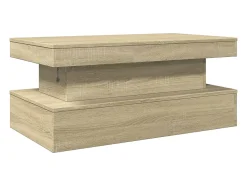 Mesa de centro con luces LED roble Sonoma 90x50x40 cm