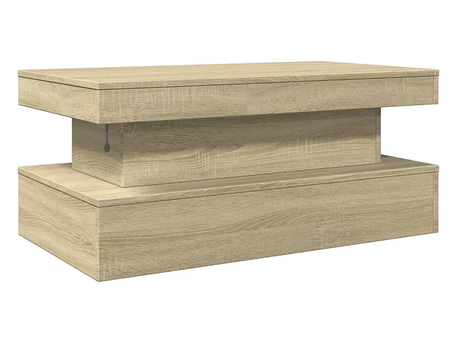 Mesa de centro con luces LED roble Sonoma 90x50x40 cm