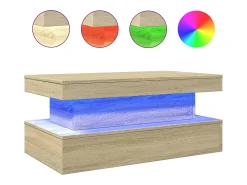 Mesa de centro con luces LED roble Sonoma 90x50x40 cm