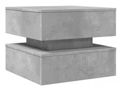 Mesa de centro con luces LED gris hormigón 50x50x40 cm