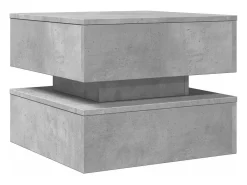 Mesa de centro con luces LED gris hormigón 50x50x40 cm