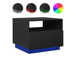 Mesa de centro con luces LED negro 50x49x40 cm