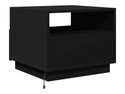 Mesa de centro con luces LED negro 50x49x40 cm