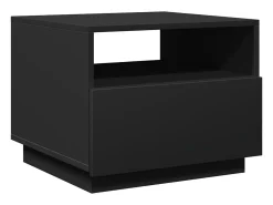 Mesa de centro con luces LED negro 50x49x40 cm