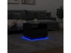 Mesa de centro con luces LED negro 50x49x40 cm