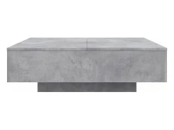 Mesa de centro con luces LED gris hormigón 100x100x31 cm