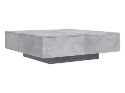 Mesa de centro con luces LED gris hormigón 100x100x31 cm