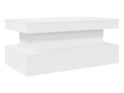 Mesa de centro con luces LED blanco 90x50x40 cm