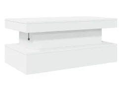 Mesa de centro con luces LED blanco 90x50x40 cm