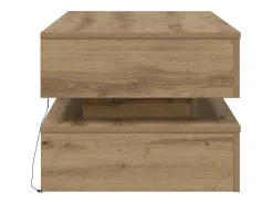 Mesa de centro con luces LED roble artisian 90x50x40 cm