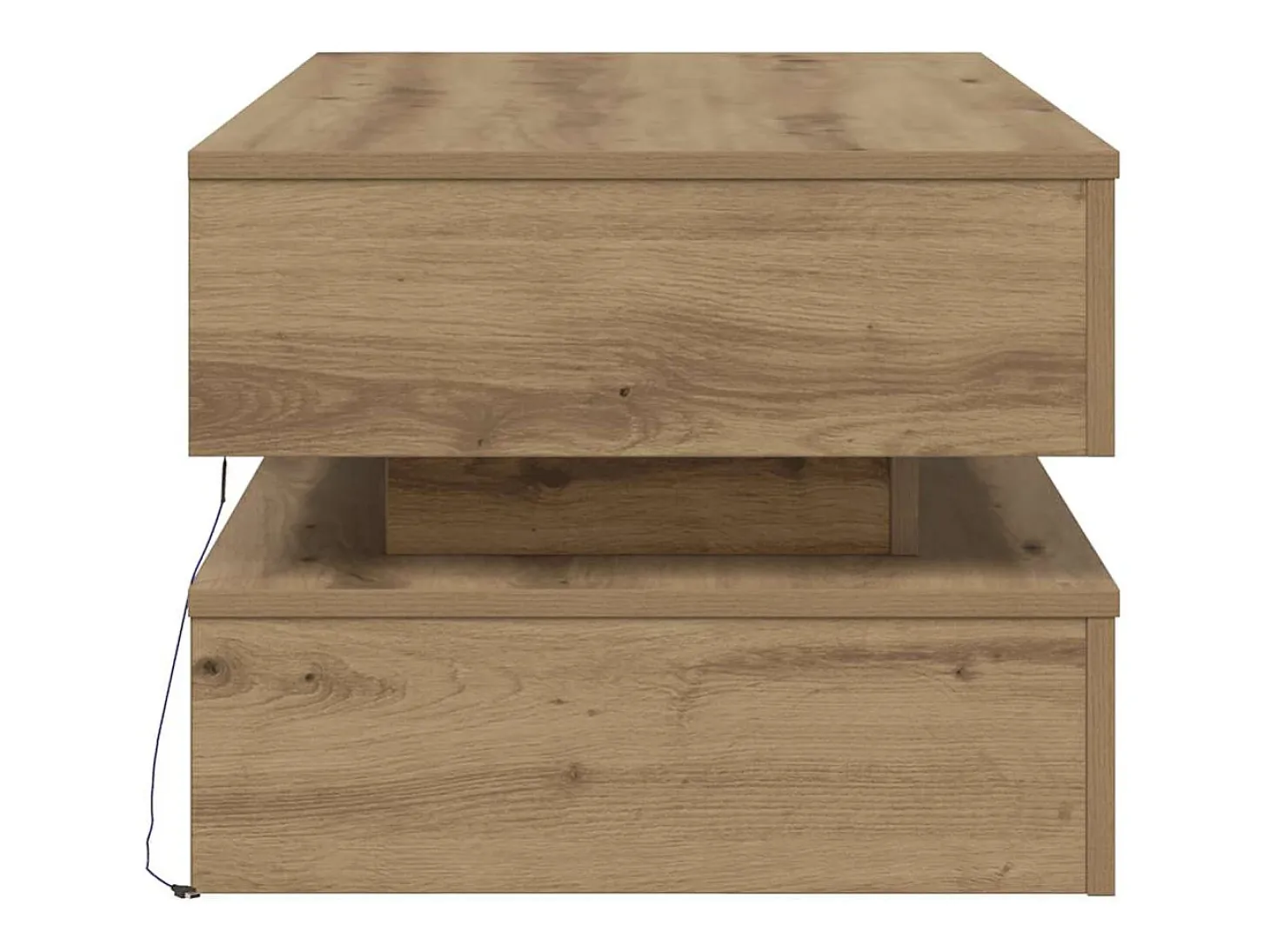 Mesa de centro con luces LED roble artisian 90x50x40 cm
