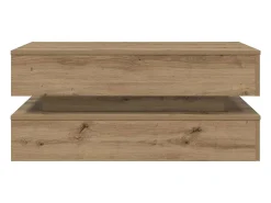 Mesa de centro con luces LED roble artisian 90x50x40 cm