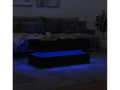 Mesa de centro con luces LED negro 90x50x40 cm