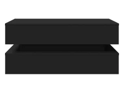 Mesa de centro con luces LED negro 90x50x40 cm