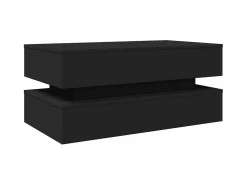 Mesa de centro con luces LED negro 90x50x40 cm
