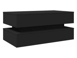 Mesa de centro con luces LED negro 90x50x40 cm