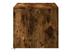 Mesa de centro con luces LED madera de ingeniería roble ahumado