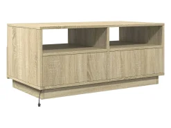 Mesa de centro con luces LED roble Sonoma 90x49x40 cm