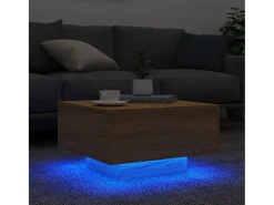 Mesa de centro con luces LED roble Sonoma 55x55x31 cm