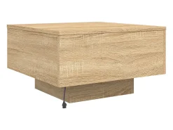Mesa de centro con luces LED roble Sonoma 55x55x31 cm