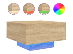 Mesa de centro con luces LED roble Sonoma 55x55x31 cm