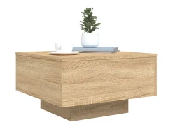 Mesa de centro con luces LED roble Sonoma 55x55x31 cm