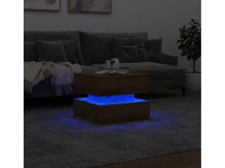 Mesa de centro con luces LED roble artisian 50x50x40 cm