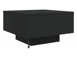 Mesa de centro con luces LED negro 55x55x31 cm
