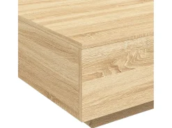 Mesa de centro con luces LED roble Sonoma 80x80x31 cm