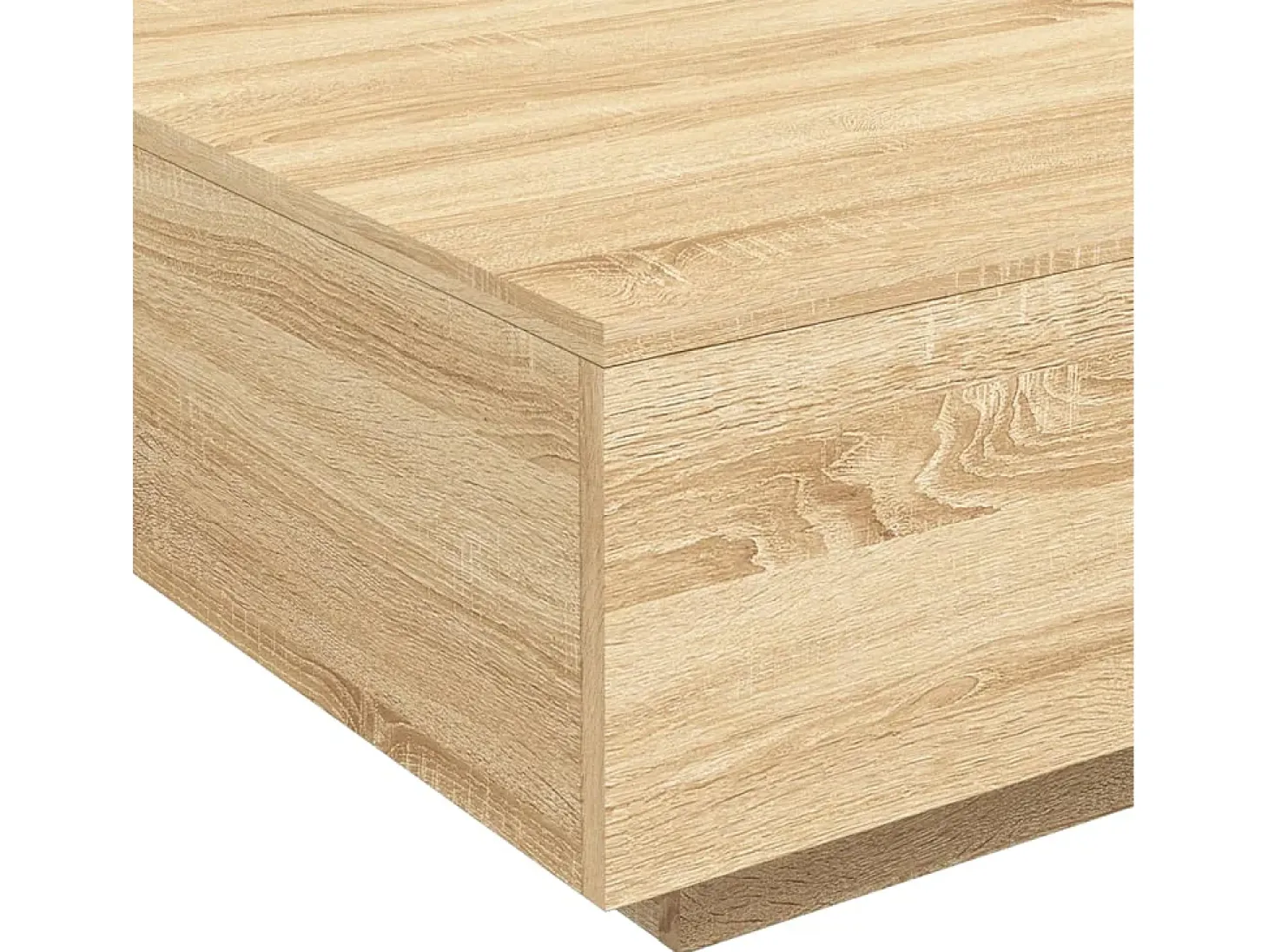 Mesa de centro con luces LED roble Sonoma 80x80x31 cm