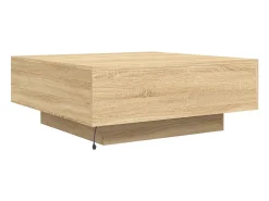 Mesa de centro con luces LED roble Sonoma 80x80x31 cm