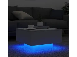 Mesa de centro con luces LED blanco 55x55x31 cm