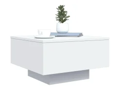Mesa de centro con luces LED blanco 55x55x31 cm