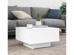 Mesa de centro con luces LED blanco 55x55x31 cm