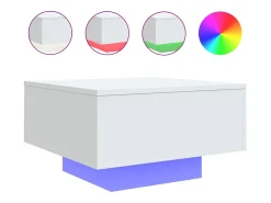 Mesa de centro con luces LED blanco 55x55x31 cm