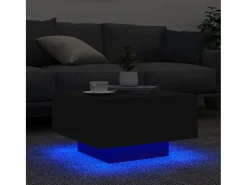 Mesa de centro con luces LED negro 55x55x31 cm