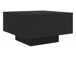 Mesa de centro con luces LED negro 55x55x31 cm