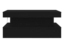 Mesa de centro con luces LED roble negro 90x50x40 cm