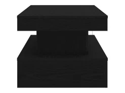 Mesa de centro con luces LED roble negro 90x50x40 cm
