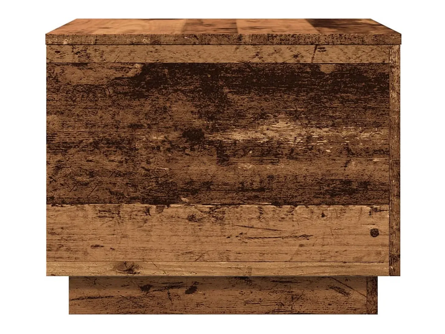 Mesa de centro con luces LED madera envejecida 50x50x40 cm