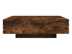 Mesa de centro con luces LED roble ahumado 100x100x31 cm