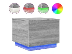 Mesa de centro con luces LED gris Sonoma 50x50x40 cm
