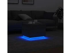 Mesa de centro con luces LED gris Sonoma 50x50x40 cm