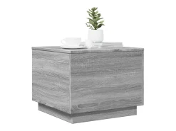 Mesa de centro con luces LED gris Sonoma 50x50x40 cm