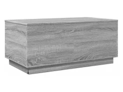 Mesa de centro con luces LED gris Sonoma 90x50x40 cm