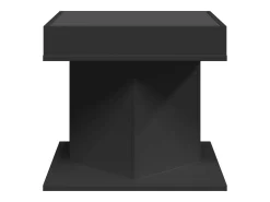 Mesa de centro con luz LED madera ingeniería negra 50x50x45 cm