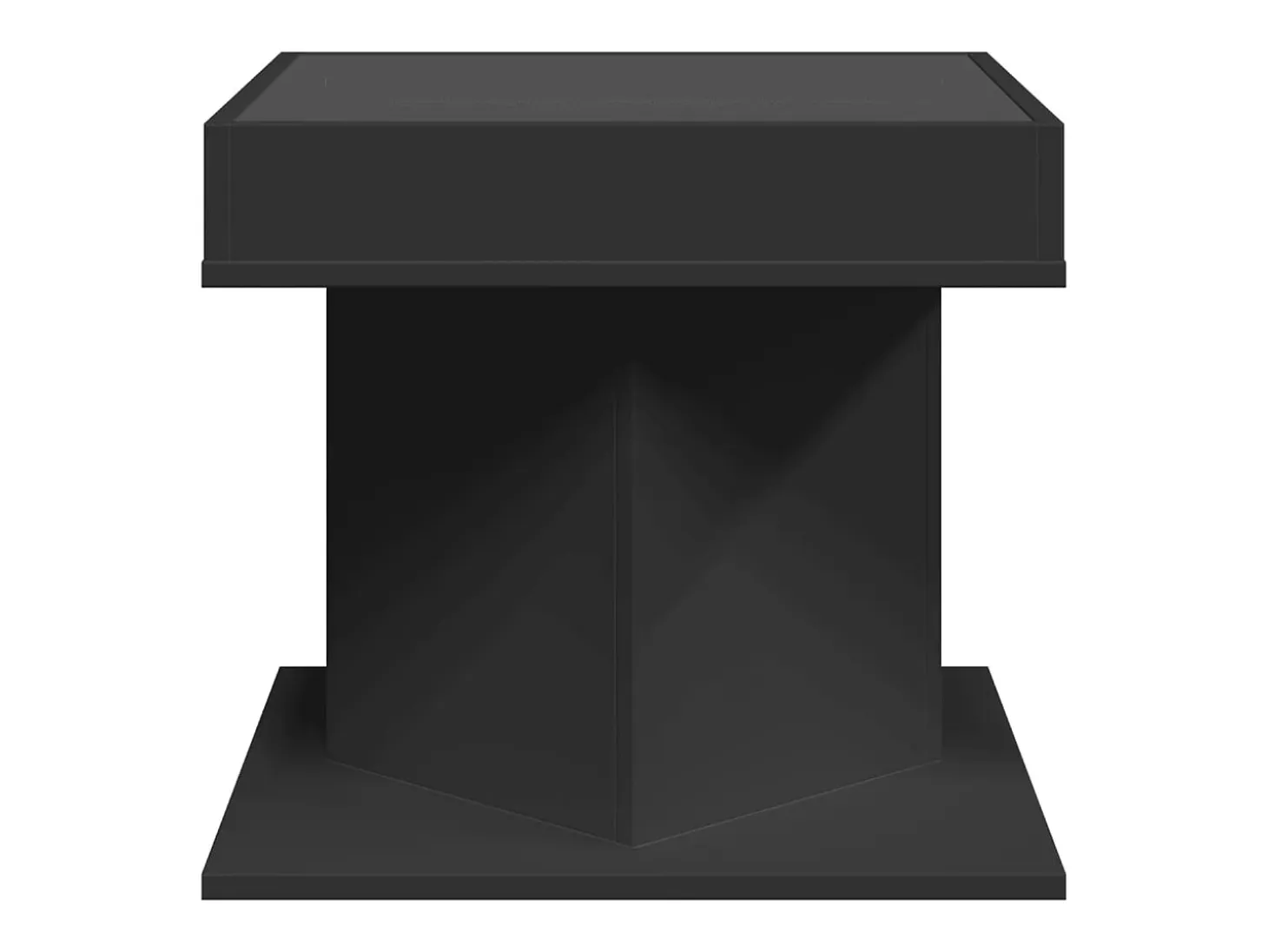 Mesa de centro con luz LED madera ingeniería negra 50x50x45 cm