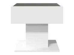 Mesa de centro con luz LED madera ingeniería blanca 50x50x45 cm