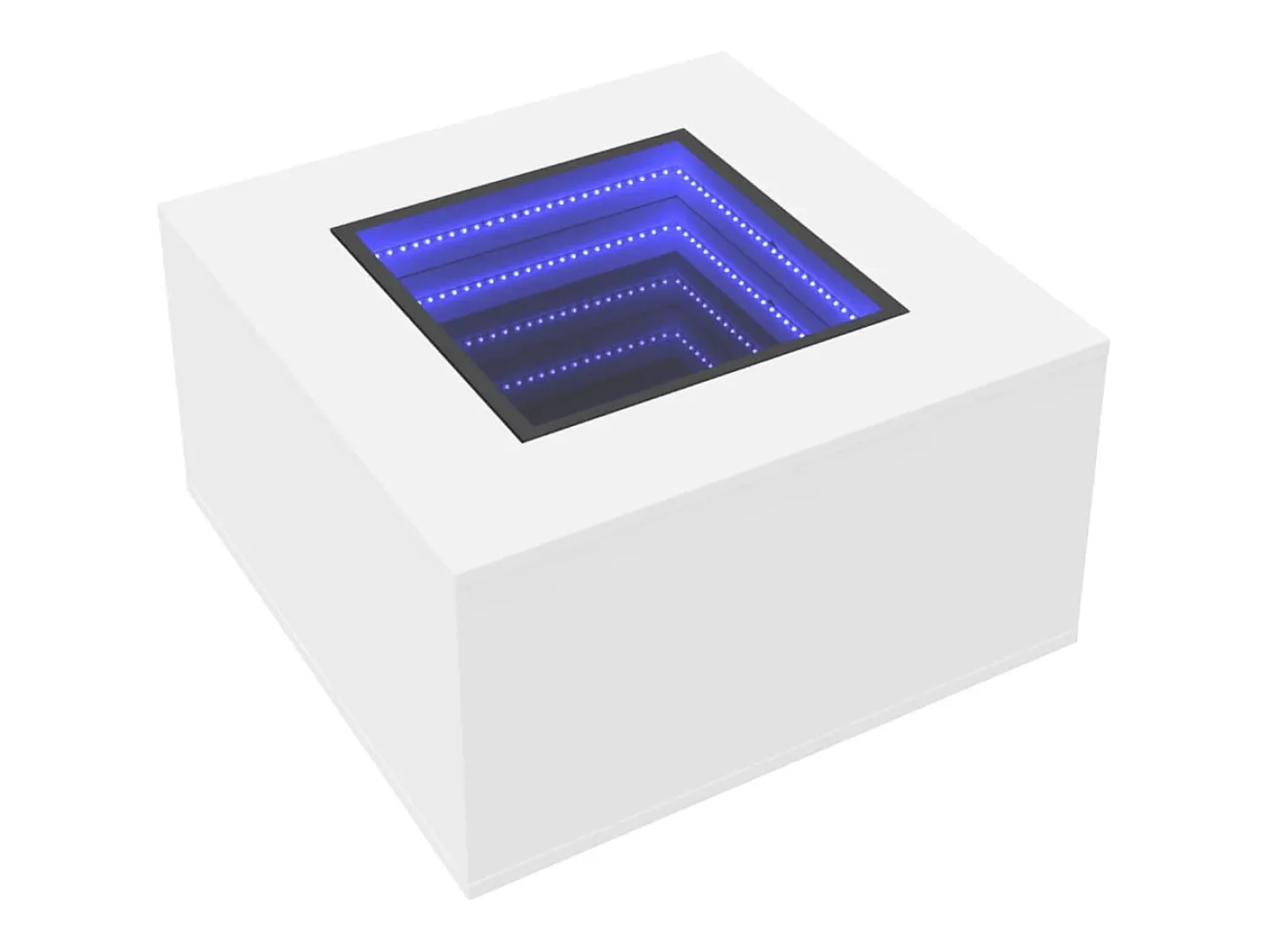 Mesa de centro con luz LED madera ingeniería blanca 60x60x40 cm