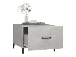 Mesa de centro con patas de metal gris hormigón 50x50x40 cm ES58738